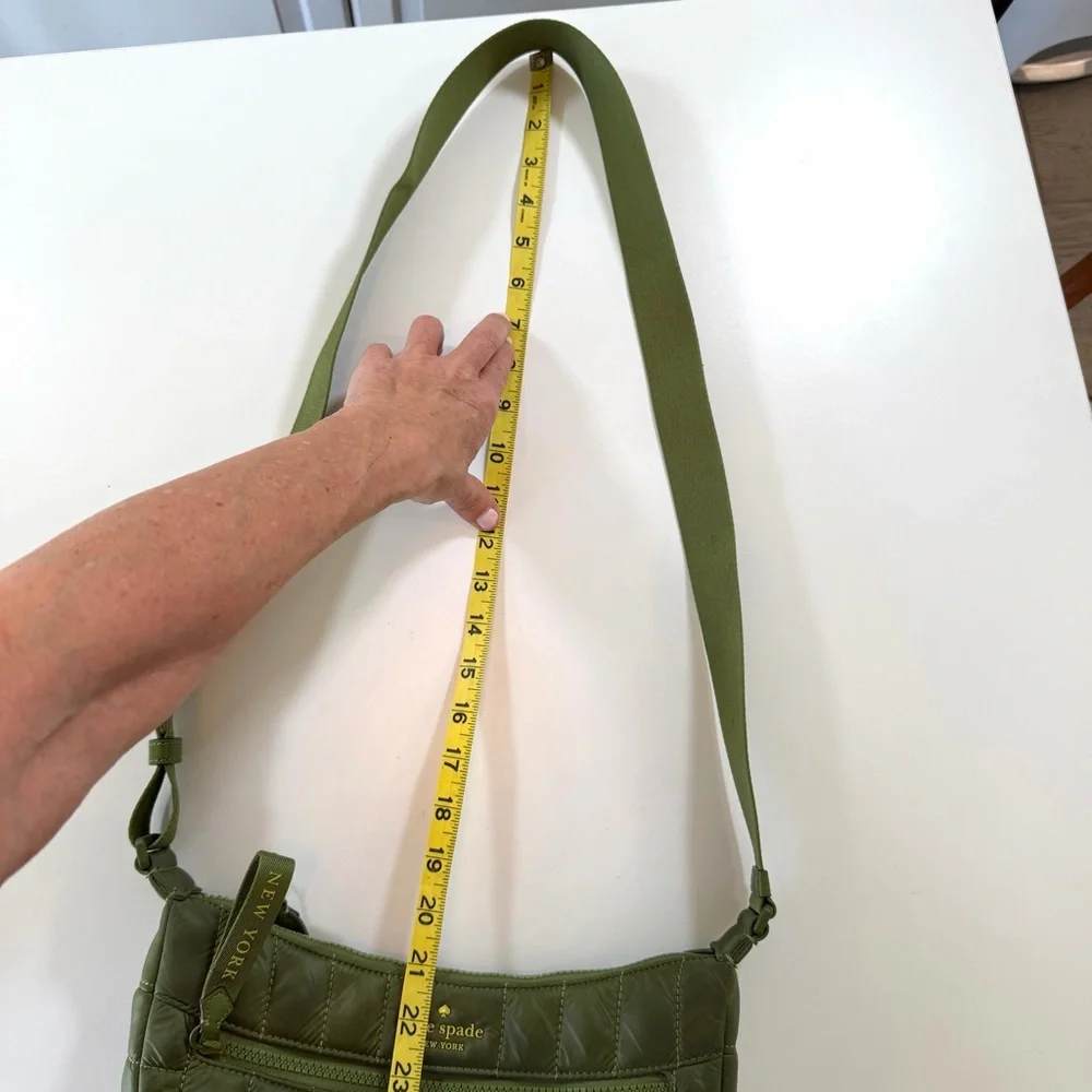 Kate Spade Camden Quilted Nylon Crossbody Bag Kelp Forest Adjustable Strap Chic